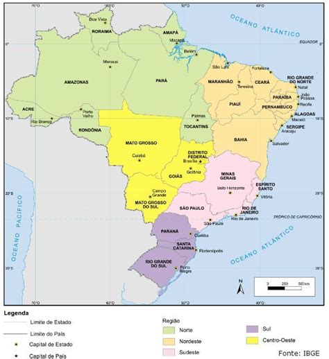 Blog De Geografia Estados E Capitais Do Brasil