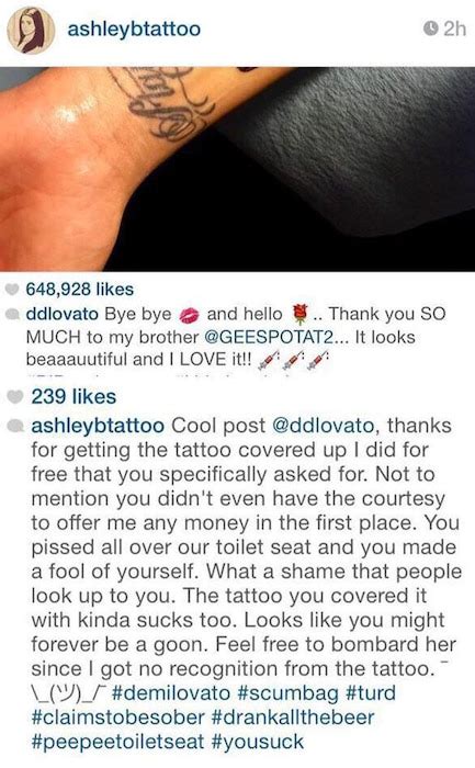 Demi Lovato Sends Strongly Worded Apology To Vagina Tattoo Artist