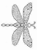 Coloring Pages Dragonfly Zentangle Adult Adults Printable Bright Teens Colors Favorite Choose Color sketch template