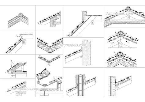 roof section details download dwg file free autocad models drawings