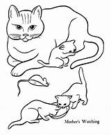 Coloring Cat Pages Cats Printable Kitten Kittens Pet Kids Honkingdonkey Mother Color Print Baby Pets Dog Puppy Sheets Kitty Animal sketch template