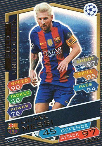 topps match attax champions league ucl  lionel messi gold limited edition  trading