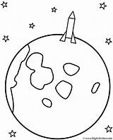 Moon Coloring Rocket Space Pages Landing Printable Kids Crescent Template Rockets Great Print Popular 800px 06kb Bigactivities sketch template