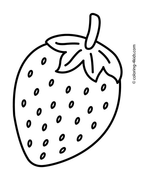 strawberry fruits coloring pages simple  kids printable