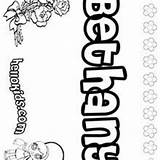 Bethany Coloring Pages Name Beth Sheets Hellokids sketch template