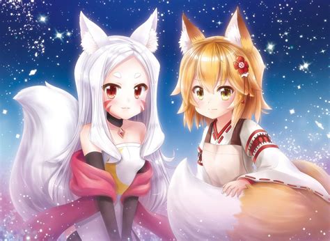 senko and shiro sewayaki kitsune no senko san drawn by
