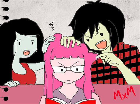 Marceline And Marshall Lee With Princess Bubblegum By