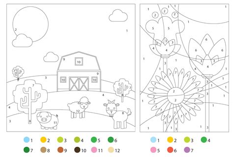 coloring pages  color guides   vector art stock
