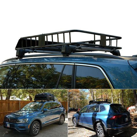 universal black roof rack cargo  extension car top luggage holder carrier basket suv