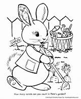 Coloring Pages Easter Peter Bunny Rabbit Cottontail Printable Templates Carrot Carrots Garden Sheets Print Colouring Color Drawing Kids Template Honkingdonkey sketch template