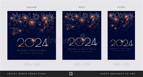 happy  year merry christmas social media backgrounds design