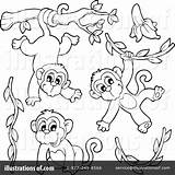 Monkey Clipart Illustration Visekart Royalty Rf sketch template