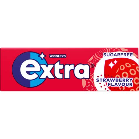 extra strawberry flavour chewing gum sugarfree  pieces extra