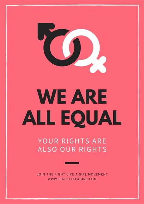 Free Custom Printable Gender Equality Poster Templates Canva