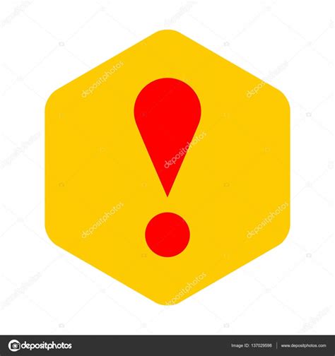 Yellow Sexangle Exclamation Mark Icon Warning Sign
