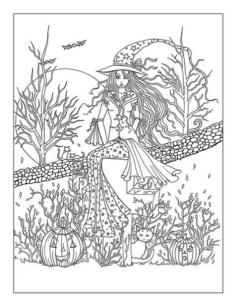 printable witch coloring pages  adults inimageminor