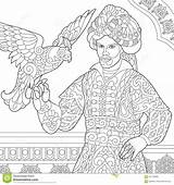 Sultan Sultano Ottomano Stilizzato Zentangle Falco Turkish Clipart sketch template