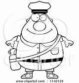 Chubby Postal Worker Mail Happy Man Clipart Cartoon Thoman Cory Outlined Coloring Vector Collc0121 Royalty sketch template