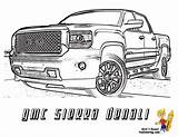 Gmc Chevy Denali Silverado Trocas Sheets Camionetas Yescoloring Tailgate Lorry Coloriages sketch template