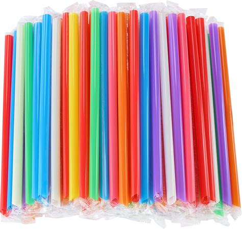 chainplus  pcs jumbo smoothie straws boba strawscolorful disposable