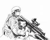 Sniper Soldaten Soldat Coloringhome sketch template