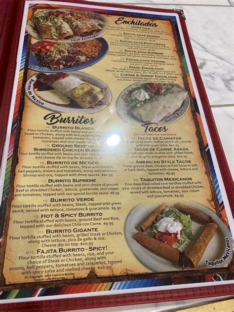 menu  cancun mexican grill restaurant bonifay  waukesha st