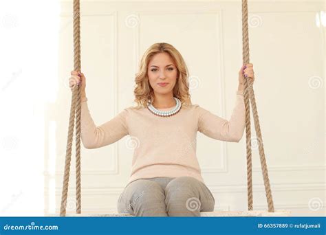 Woman On The Swing Stock Image Image Of Leisure Holding 66357889