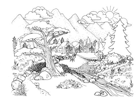 printable landscape coloring pages  adults  getcoloringscom