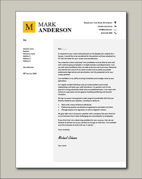 sample cover letter lawyer top cover letter examples
