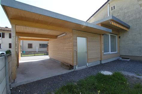 anbau mit carport  mels sg jaeger holzbau ag