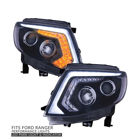 headlights drl style  led indicator fits ford ranger px mk pair ebay
