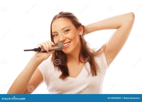 happy singing girl stock photo image  musician girl