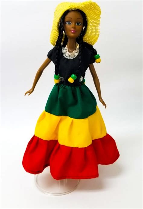 12 Inch Jamaican Standing Ebony Doll 876 Worldwide