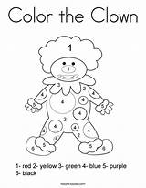 Clown Coloring Color Pages Printables Number Printable Print Noodle Numbers Circus Clowns Kids Twistynoodle Add Twisty Tracing Crafts Colouring Sheets sketch template