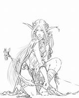 Pages Elf Coloring Female Dungeons Dragons Anime Drawing Fantasy Color Book Sheets Getdrawings sketch template
