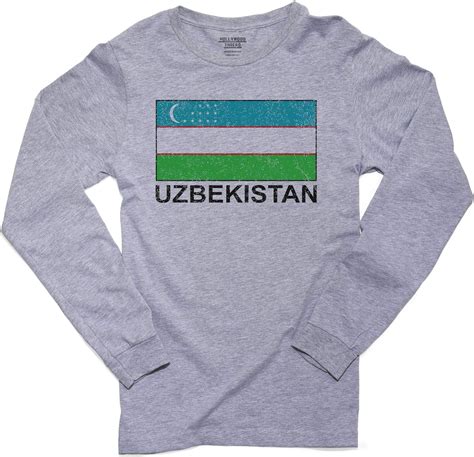 Uzbekistan Flag Special Vintage Edition Men S Long Sleeve