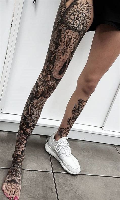 pin  elizabeth ermenkov  beauty  leg sleeve tattoo full leg