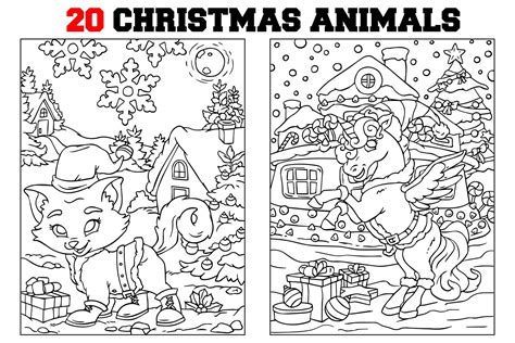 coloring pages  kids  christmas animals pages