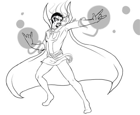 powerful doctor strange coloring page  printable coloring pages