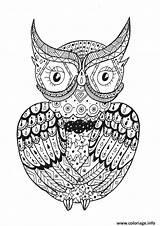 Zentangle Hibou Adulte sketch template