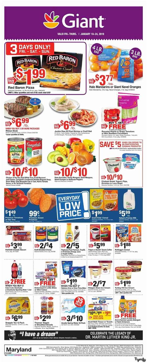 giant food weekly ad flyer january    canada