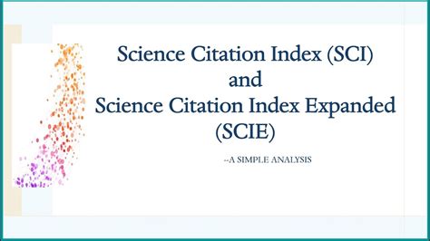 science citation index  science citation index expanded simple analysis  overcome