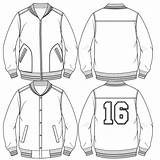 Flat Jacket Varsity Drawing Fashion Getdrawings Templates Paintingvalley Drawings sketch template