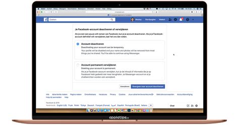 facebook profiel account definitief verwijderen appletips