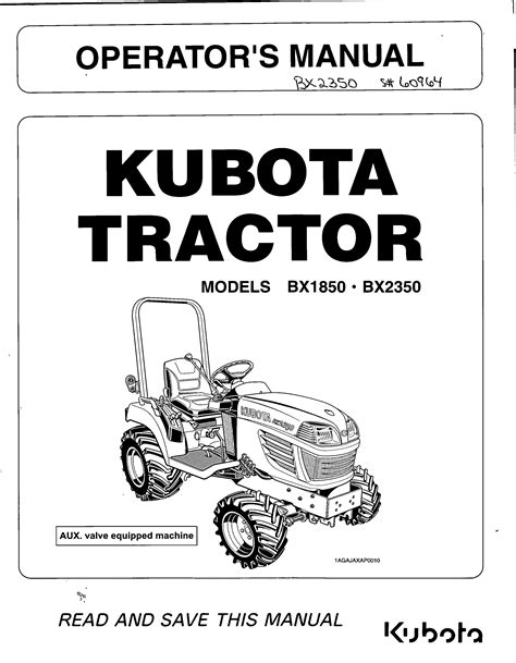 manual kubota bx page    english