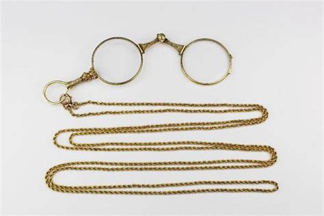 antique lorgnette opera glasses with gold chain and case optical eye