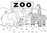 Coloring Zoo Pages Kids Print Animal Printable Kindergarten Clipart Animals Sheets Colouring Color Preschool Sheet Worksheets Clip Book Forest Cute sketch template