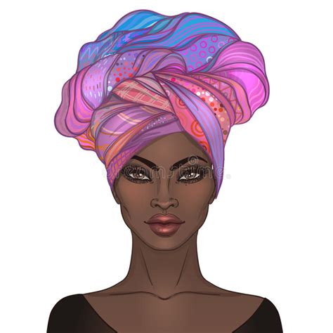 african american pretty girl vector illustration of black woman stock