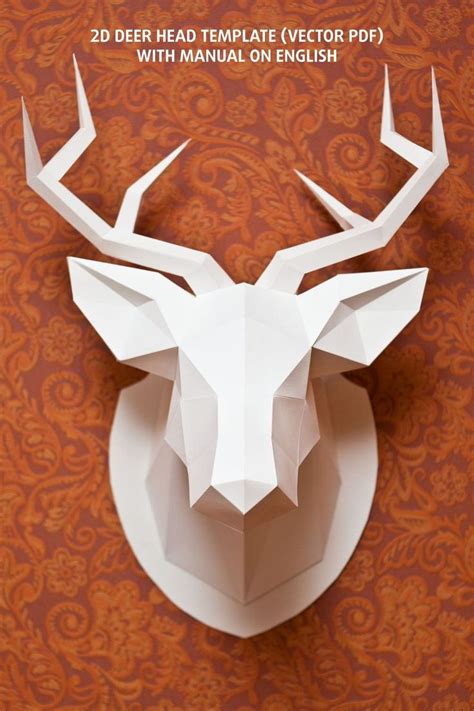 cardboard deer head templates luxury  deer head template