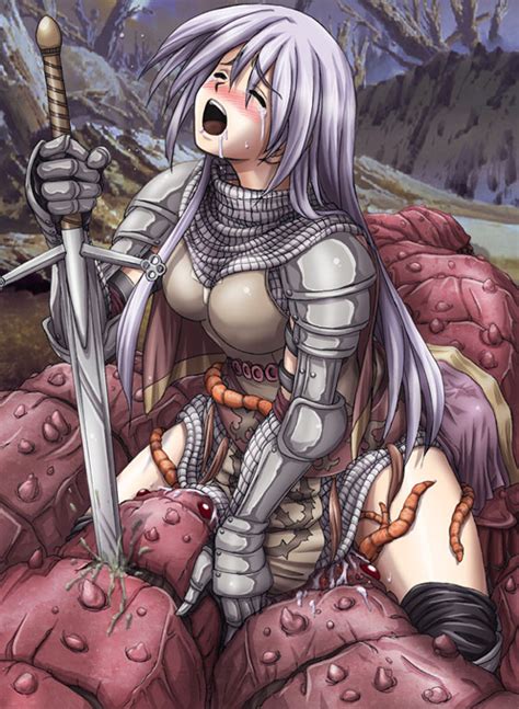 rule 34 argiope armor blush closed eyes cum cum in pussy defeated faith female knight long
